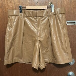 NWOT Abercrombie & Fitch High Waisted Vegan Leather Trouser Shorts